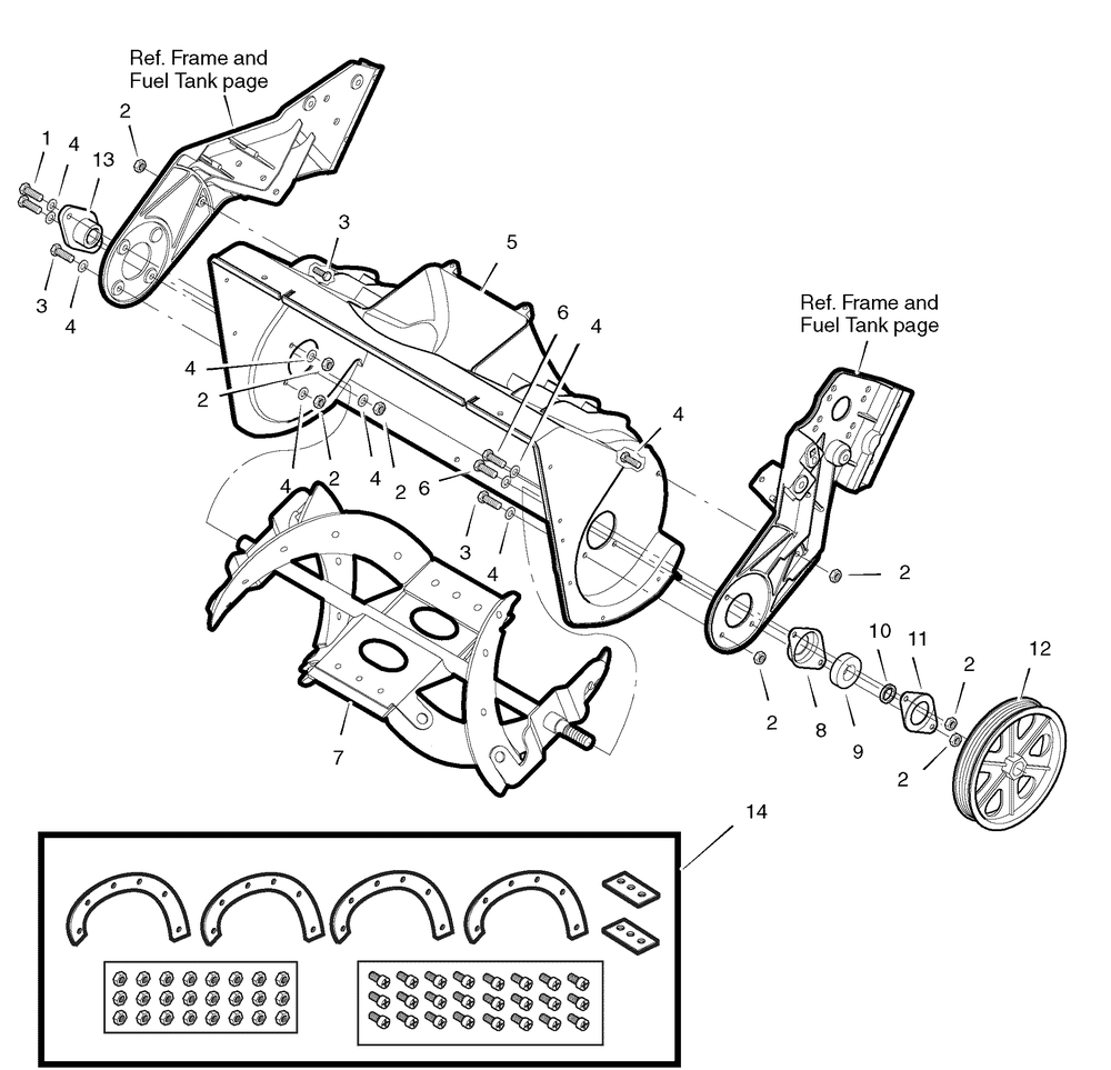 Auger And Housing Diagram and Parts List for 622594X16NA-ST0522 2006 Briggs and Stratton Snow Blower